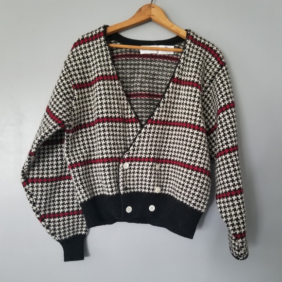 Vintage Sweaters - Vintage Robert Scott Herringbone Cardigan